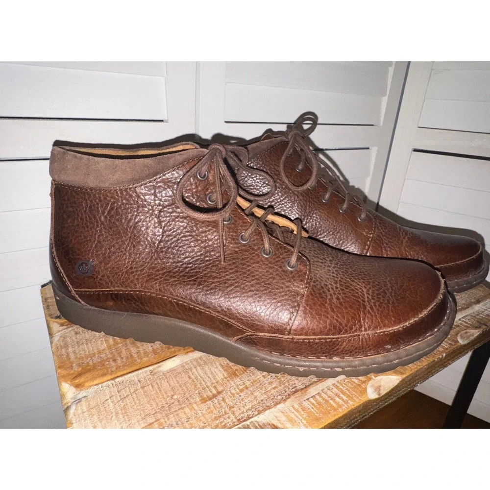 Born Mens Brown Leather Chukka Boots Lace Up Ankle Boots Size 13